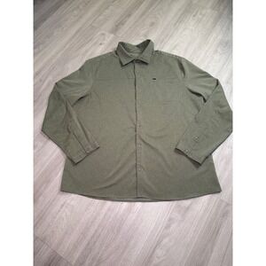 All In Motion Mens XXL Olive Green Snap Front Long Sleeve Stretch Shirt Pocket